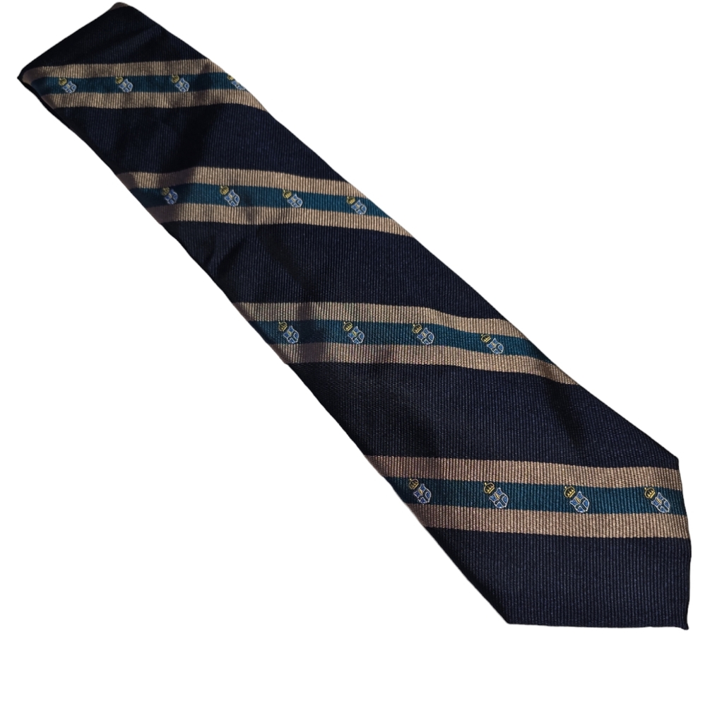Unknown Silk Blue and Gold Necktie